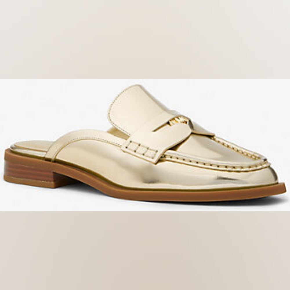 Michael Kors Eden Metallic Leather Mule New Without Box - Picture 4 of 10